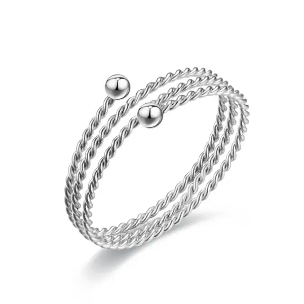 Wholesale Real Gold Plated 201 Stainless Steel PVD Coated Solid Color Waterproof Non Tarnish Simple Style Open Ring For Women'S