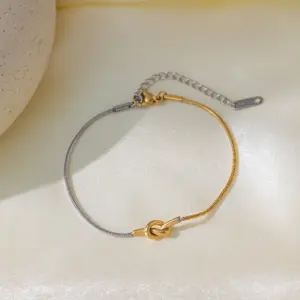 Qye2128 Knotted Bracelet Two-Tone