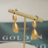 PVD Coated Real Gold Plated 18K Gold Water Droplets 304 Stainless Steel French Style Waterproof Non Tarnish Drop Earrings
