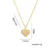 Wholesale PVD Coated Real Gold Plated Heart Shape 304 Stainless Steel Copper Elegant Lady Streetwear Waterproof Non Tarnish 304 Stainless Steel Pendant Necklace