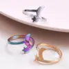 Wholesale PVD Coated Real Gold Plated 18K Gold Star Moon 304 Stainless Steel Casual Waterproof Non Tarnish Open Ring