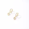 Wholesale 1 Pair Casual Sweet Simple Style Round Water Droplets Plating Inlay 304 Stainless Steel Copper Zircon Gold Plated Drop Earrings
