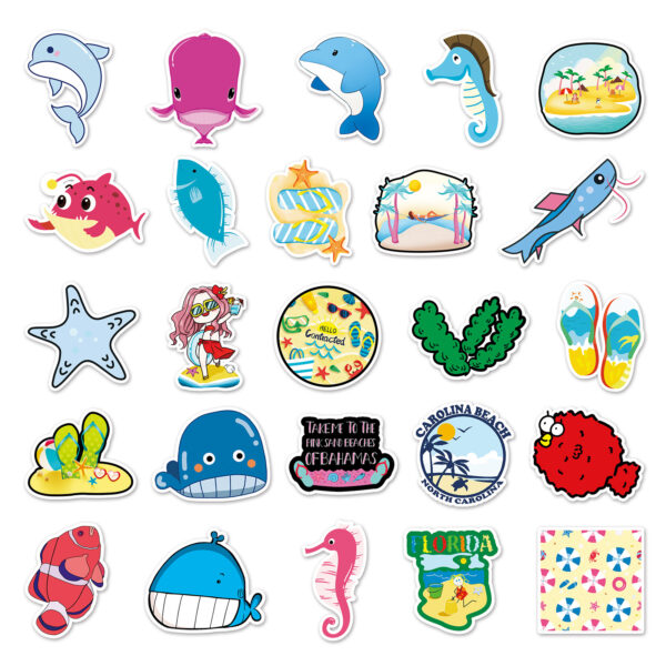 Wholesale 100 Cartoon Marine Bio Decorative Phone Case Laptop Luggage Scooter Car Stickers