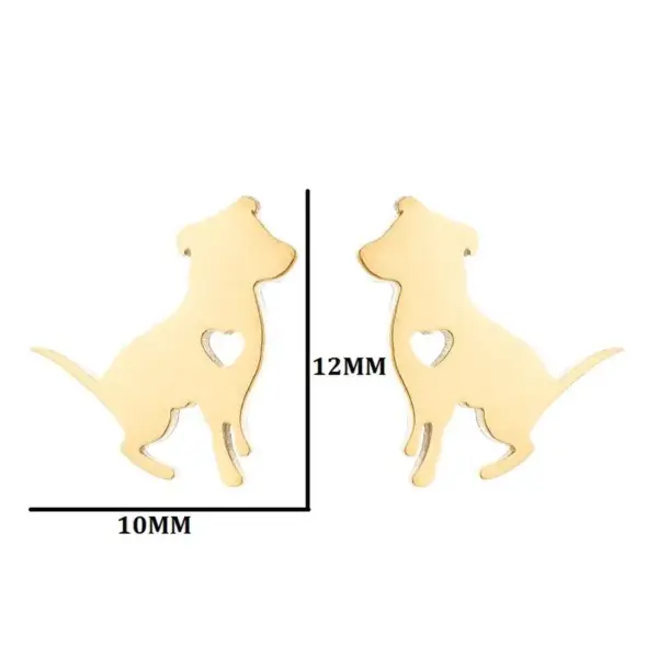 PVD Coated 18K Gold Real Gold Plated Dog Cat 304 Stainless Steel Fashion Waterproof Non Tarnish Ear Studs
