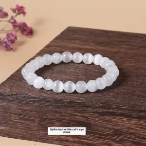 Optimized Cat's Eye Stone Bracelet / Diameter 10.1-10.8mm (about 17-19 Pieces)