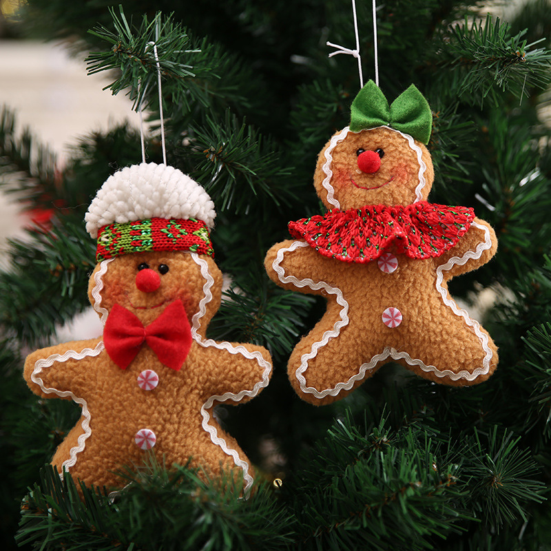 Wholesale Fabric Five-Star Christmas Tree Gingerbread Man Pendant