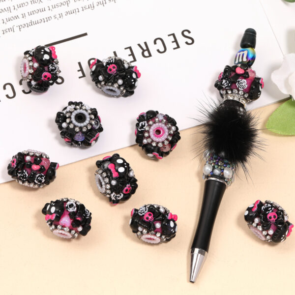 Wholesale Black diamond studded bead