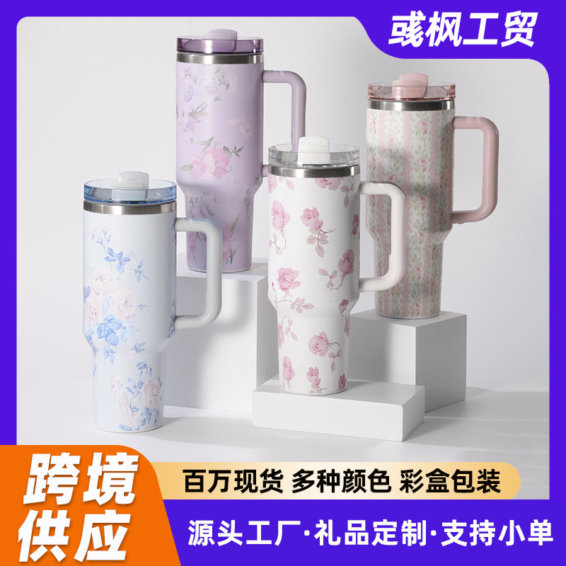 Wholesale 3D printing 304 ice bully c creative antique double-layer thermos c handle car 304 stainless steel car c