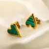 PVD Coated Real Gold Plated Heart 304 Stainless Steel Fashion Waterproof Non Tarnish 316 Stainless Steel Ear Studs