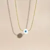 Wholesale PVD Coated Real Gold Plated Devil'S Eye Stainless Steel Vacation Streetwear Waterproof Non Tarnish 304 Stainless Steel Pendant Necklace