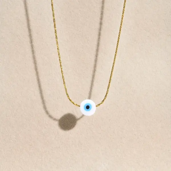 Wholesale PVD Coated Real Gold Plated Devil'S Eye Stainless Steel Vacation Streetwear Waterproof Non Tarnish 304 Stainless Steel Pendant Necklace