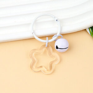 White transparent five-pointed star 3cm circlip 14mm bell