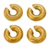 PVD Coated 18K Gold Real Gold Plated Solid Color Titanium Steel Simple Style Waterproof Non Tarnish Ear Cus