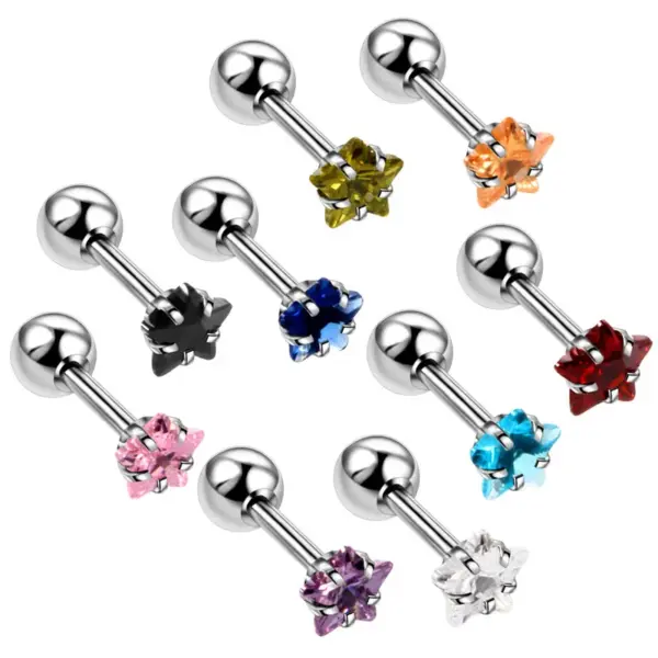 Fashion Flower Stainless Steel Inlay Zircon Ear Studs 1 Piece
