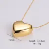PVD Coated 18K Gold Plated Heart Shape Stainless Steel Simple Style Waterproof Non Tarnish 304 Stainless Steel Pendant Necklace