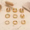 Wholesale PVD Coated Pentagram Geometric 304 Stainless Steel Modern Style Waterproof Non Tarnish Open Ring