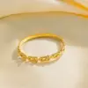 PVD Coated Real Gold Plated 18K Gold U Shape Solid Color Stainless Steel Elegant Basic Classic Style Waterproof Non Tarnish Titanium Steel Bangle