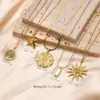 Wholesale Jewelry Glam Luxurious Classic Style Round Sun Starfish 304 Stainless Steel Cable Chain Snake Chain Pendant Necklace