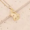 Wholesale Stainless Steel 18K Gold Plated Fashion Inlay Heart Shape Owl Zircon Pendant Necklace