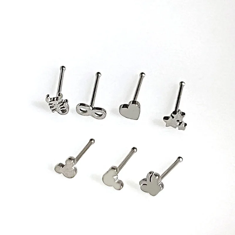 Wholesale Stainless Steel Nose Nail Nose Ring Nail Piercing Jewelry Fashion Men's And Women's Small Nose Nail Suit Direct Sales Nose Pin