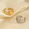 Wholesale Ion Plating (IP) 18K Gold Plated Heart Shape 304 Stainless Steel IG Style Cute Simple Style Waterproof Non Tarnish Open Rings