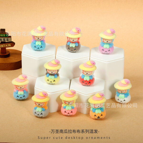 Wholesale Bubble Mart Flocked Plush Trendy DIY Keychain Decoration Pendant Car Desktop Ornament