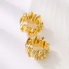 Wholesale Fashion Geometric Copper Plating Pleated Hoop Earrings 1 Pair