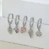 Wholesale Fashion Animal Wings Copper Inlaid Zircon Drop Earrings 1 Piece