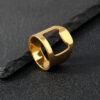 Wholesale Opener Ring Laser Cut Hollow Beer Bottle Opener Titanium Steel Ring