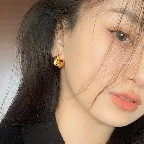 Wholesale Retro Solid Color Copper Earrings Plating Copper Earrings