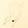 Wholesale Fashion Stainless Steel Sun And Moon Friendship Card Heart-shaped Natural Stone Clavicle Chain