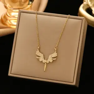360 Angel Wings Necklace-Gold