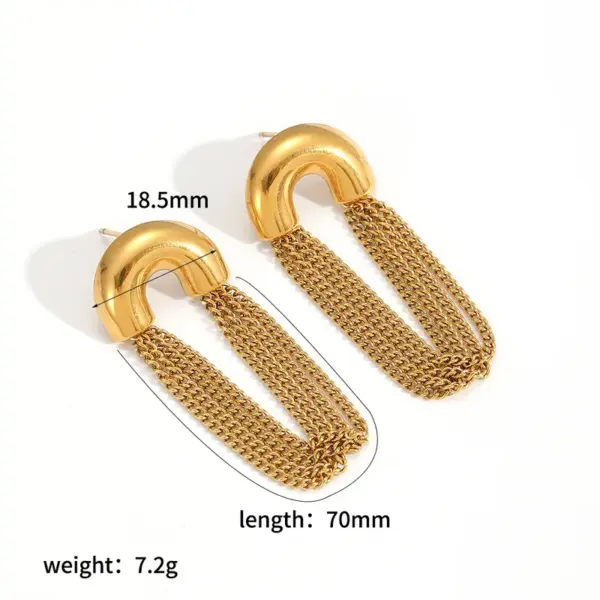 Wholesale PVD Coated Real Gold Plated 18K Gold Geometric 304 Stainless Steel IG Style Waterproof Non Tarnish Earrings
