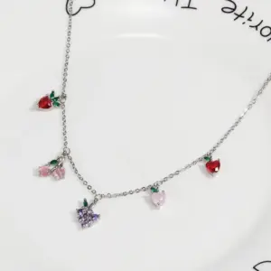 White Gold Color Mixed Necklace