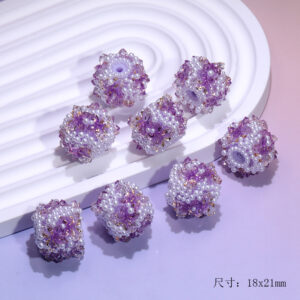 Rose purple butterfly pearl flower ball