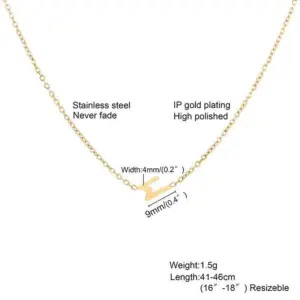 M-Shaped Necklace: / Gold