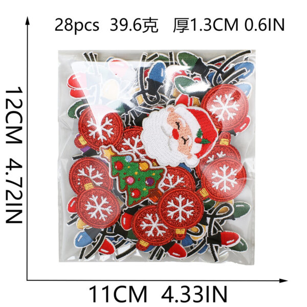 Wholesale Colorful LED strip embroidered fabric patches Christmas patches