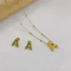 304 Stainless Steel Letter PVD Coated Golden Plated Elegant Hip-Hop Simple Style Gold Jewelry Set
