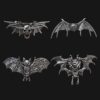 Wholesale European and American fashion cross-border retro skull bat brooch personality exaggerated men's corsage pin Halloween accessories