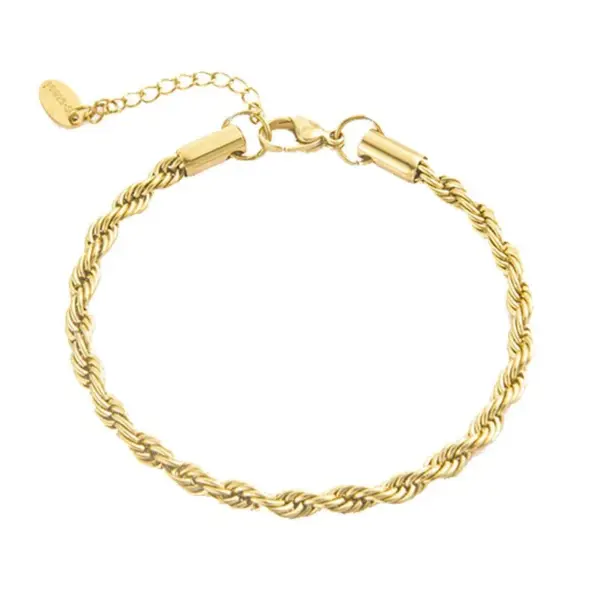 PVD Coated Real Gold Plated Solid Color 304 Stainless Steel Fashion Waterproof Non Tarnish 304 Stainless Steel Bracelets