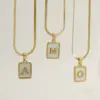 Wholesale Fashion Letter Titanium Steel Plating Inlay Shell Pendant Necklace