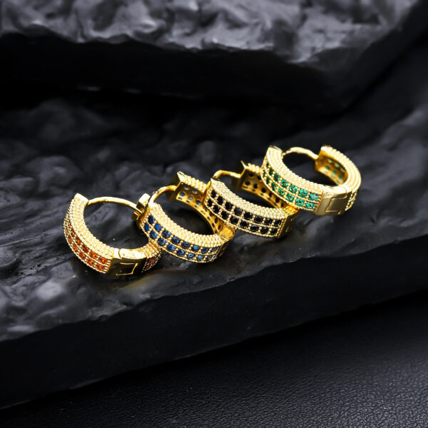 Wholesale diamond earrings men 2024 new high sense simple all-match hip hop earrings