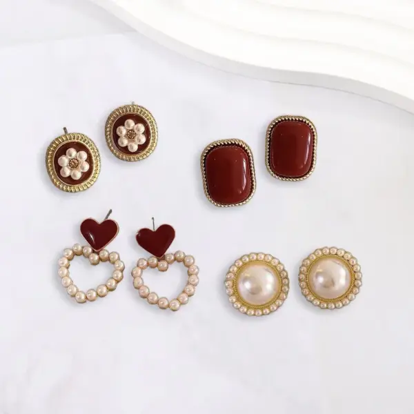 Wholesale 1 Pair Elegant Heart Shape 304 Stainless Steel 18K Gold Plated Drop Earrings Ear Studs