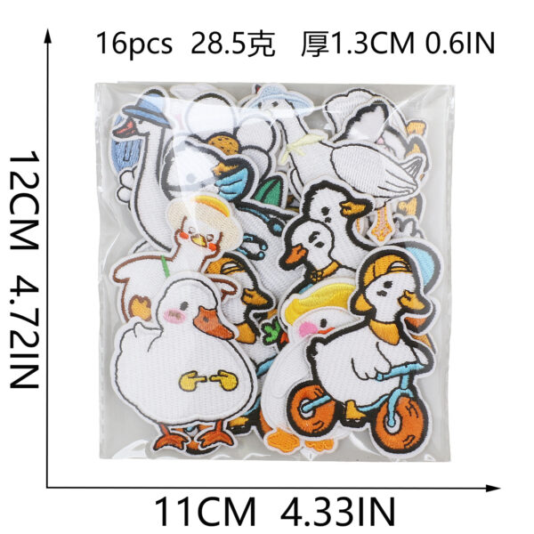 oly-c46ced0de1bcb3c2bcd11a9a8dddec8c Wholesale Cute Dummy Duck Embroidery Cloth Sticker Chilen's Clothes Decoration Patch Big White Goose Computer Embroidery Seal Ironing