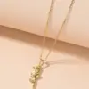 Wholesale PVD Coated Real Gold Plated 18K Gold Rose 304 Stainless Steel Sweet Waterproof Non Tarnish 304 Stainless Steel Pendant Necklace