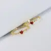 Wholesale Copper IG Style Shiny Inlay Heart Shape Zircon Rings