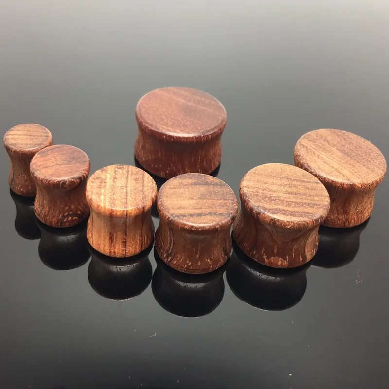 Wholesale Ebony Wood Hollow Out Solid Wood Ear Expander Piercing Jewelry Ear Tunnel Geometric Pattern Unisex Wooden Ear Cuff