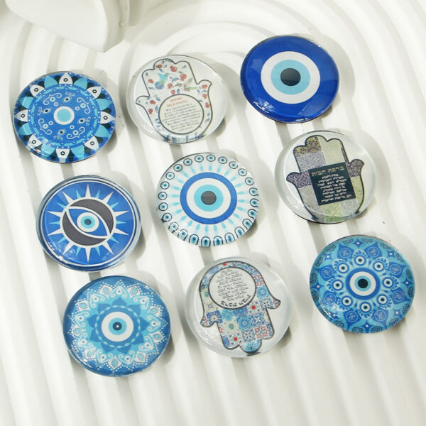 oly-c479428985058d4a082fb294b1723c03 Wholesale Cross-Border New European and American Devil's Eye Crystal Glass Refrigerator Magnets Customized Scenic Spot Travel Souvenir Magnetic Stickers