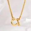 Wholesale PVD Coated Real Gold Plated 18K Solid Color 304 Stainless Steel Titanium Classic Style Waterproof Non Tarnish Pendant Necklace