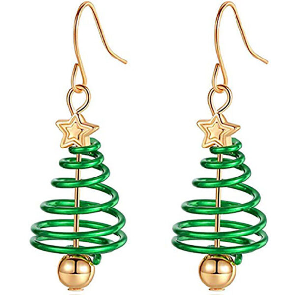 Wholesale Spiral Christmas Tree Bell Earrings